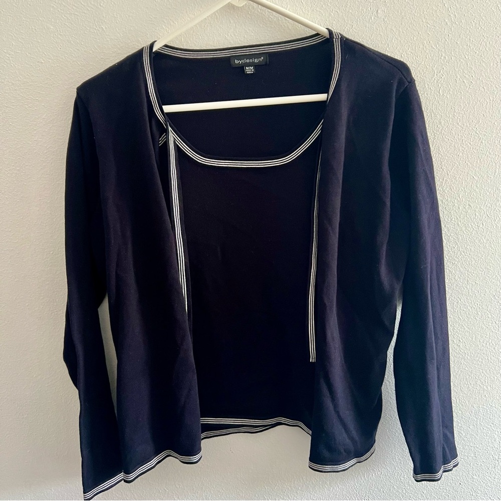 Bydesign, navy blue sweater and top combo, women’s size M